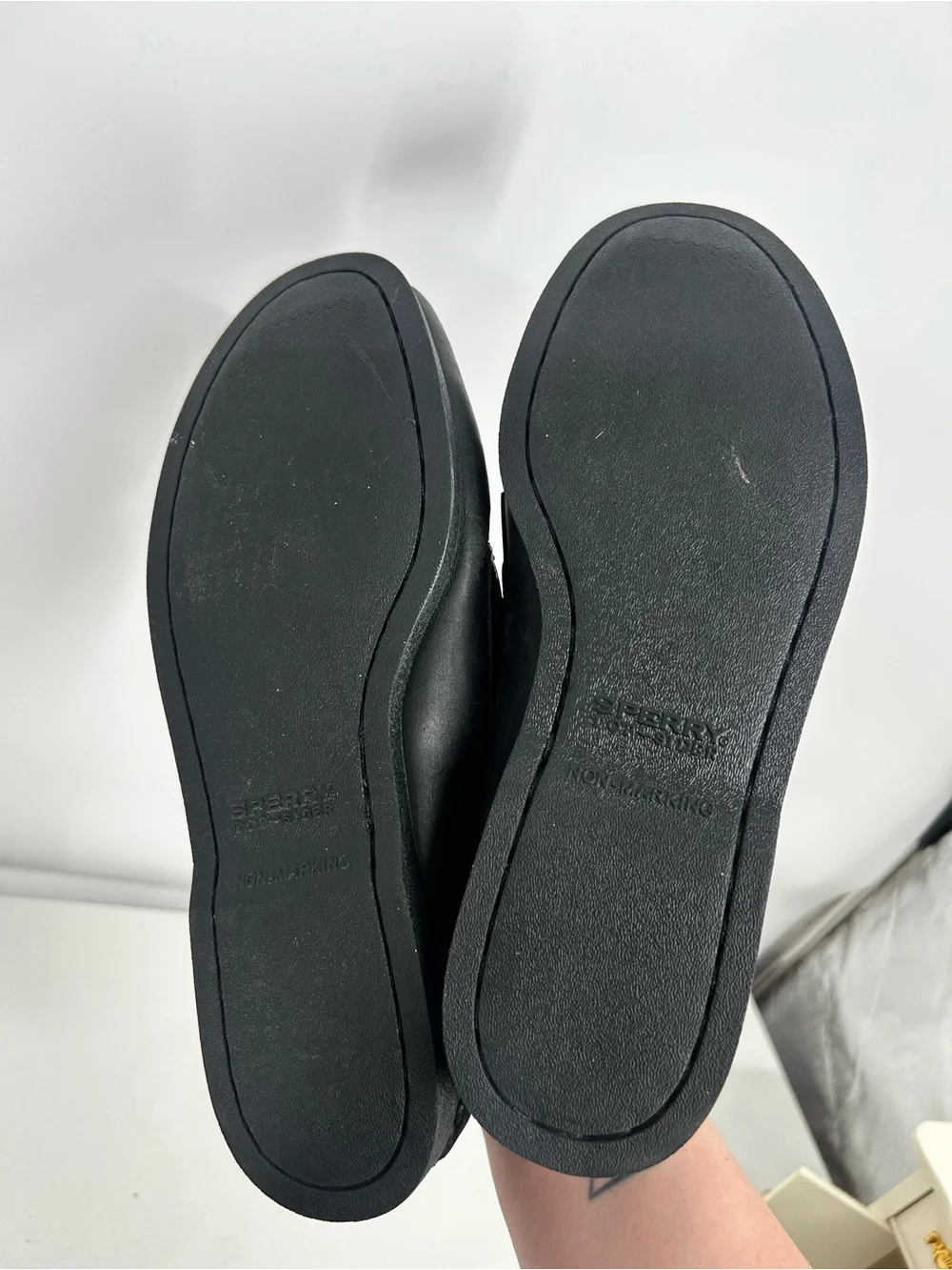 Sperry Top-Sider Authentic Original Black Leather Boat Shoes Mens 9.5M 0836981
